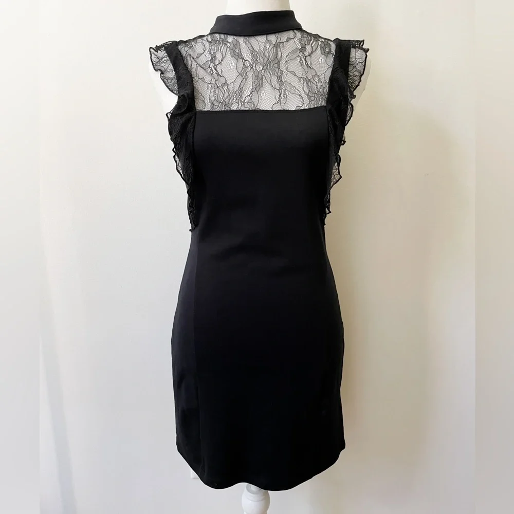 Free People Size Small Black Bodycon Stretchy Lace Dress